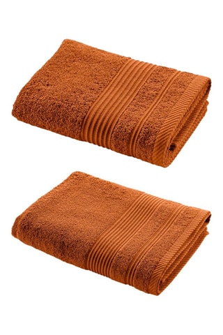 2 x Drap de douche - Caramel - 70 x 130 cm et 2 x Serviette de toilette - Caramel - 50 x 90 cm