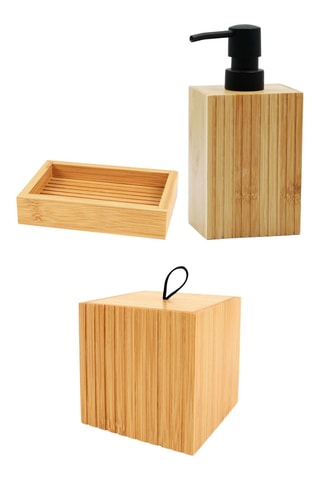 Verre, Porte savon et Pot à cotons Hanoi - Naturel