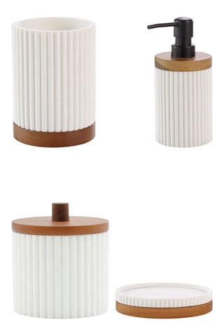 Distributeur de savon, Gobelet, Porte-savon et Pot à cotons Niagara - Blanc