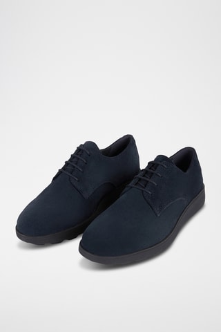 Derbys en cuir de veau nubuck Spherica - Bleu marine