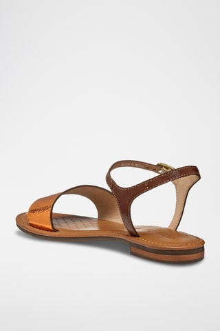 Sandales en cuir de chèvre Sozy - Orange et camel