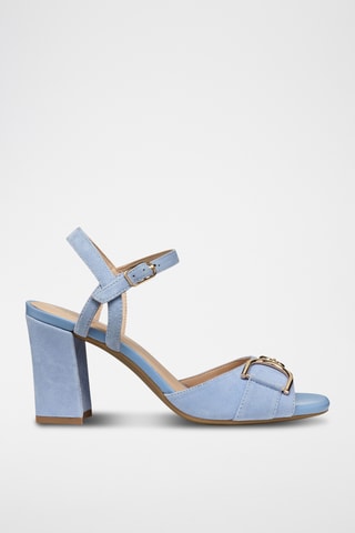Sandales à talons en cuir de chèvre nubuck Eraklia - Ciel