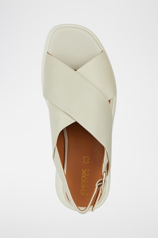 Sandales plateformes en cuir nappa Spherica - Ecru