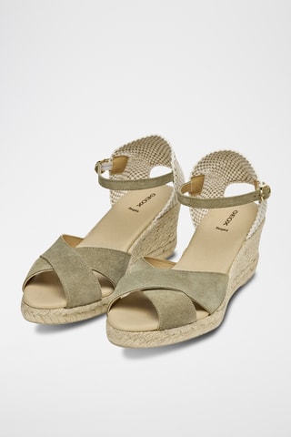 Sandales compensées en nubuck Gelsa - Beige