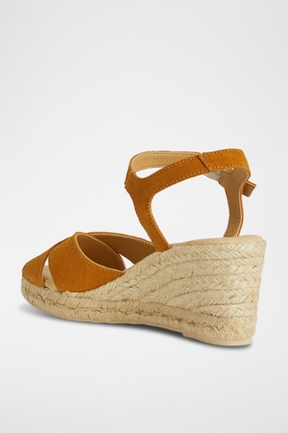 Sandales compensées en nubuck Gelsa - Moutarde