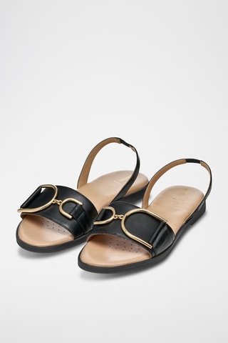 Sandales en cuir de mouton nappa Naileen - Noir