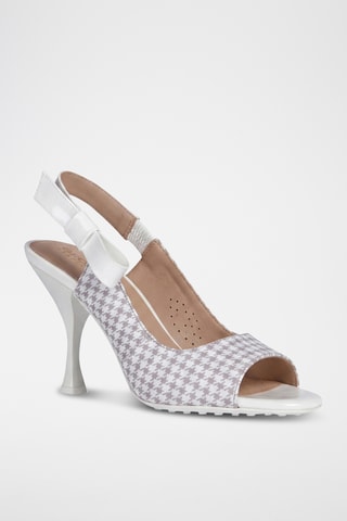 Sandales à talons en cuir Elisangel - Gris