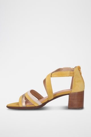 Sandalias de piel de tacón Marykarmen - Mostaza