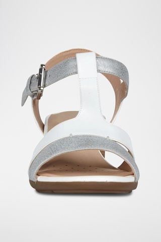 Sandalias de piel de tacón Marykarmen - Blanco y plateado