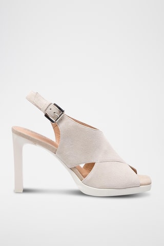 Sandales à talons en nubuck Jenieve - Beige