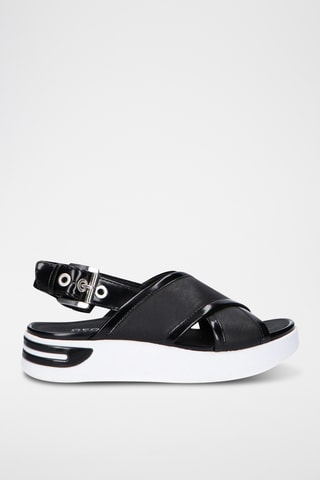 Sandales plateformes en cuir Ottaya - Noir