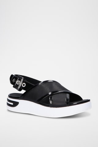 Sandales plateformes en cuir Ottaya - Noir