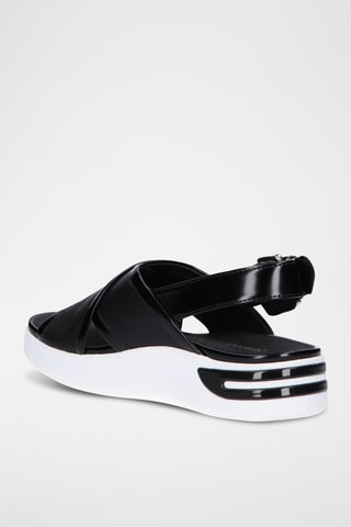 Sandales plateformes en cuir Ottaya - Noir