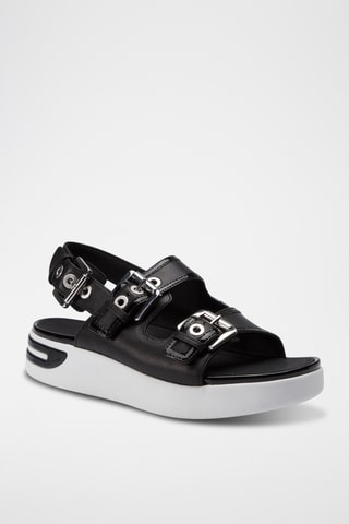 Sandales plateformes en cuir Ottaya - Noir
