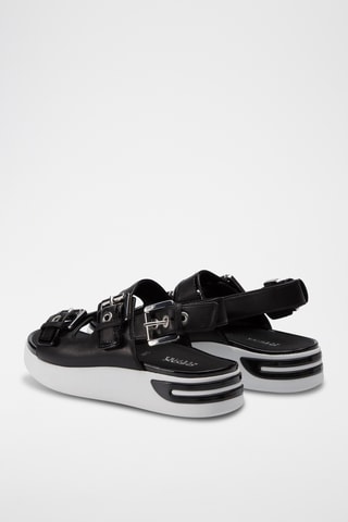 Sandales plateformes en cuir Ottaya - Noir