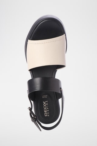 Sandales compensées en cuir Torrence - Noir et écru