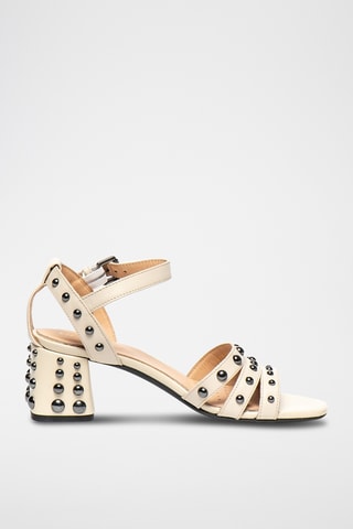 Sandales à talons en cuir Seyla - Beige