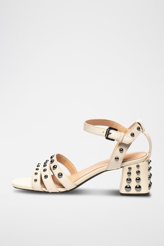 Sandales à talons en cuir Seyla - Beige