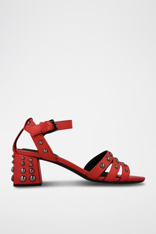 Sandales à talons en cuir Seyla - Rouge