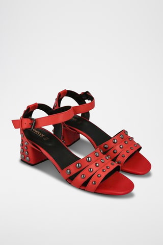 Sandales à talons en cuir Seyla - Rouge