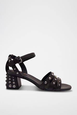 Sandales à talons en cuir Seyla - Noir