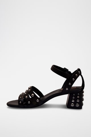 Sandales à talons en cuir Seyla - Noir