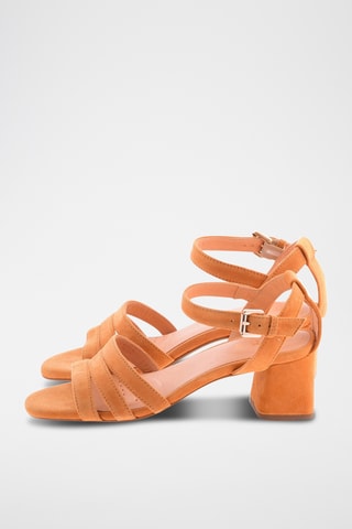 Sandales à talons en nubuck Seyla - Corail