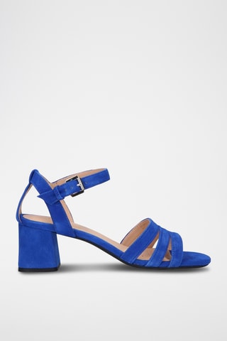 Sandales à talons en nubuck Seyla - Bleu roi