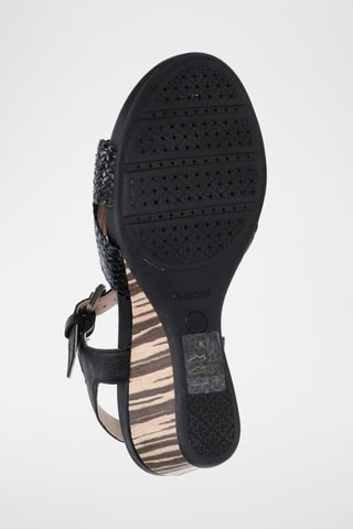 Sandales compensées en cuir Dorotha - Noir