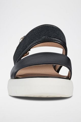Sandales compensées en cuir Wimbley - Noir