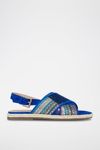 Sandales en nubuck Kolleen Bleu roi et turquoise