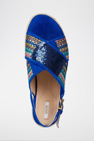 Sandales en nubuck Kolleen Bleu roi et turquoise