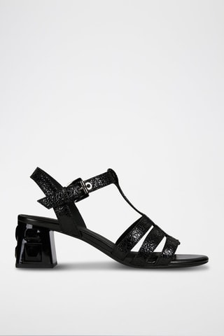 Sandales à talons en cuir de chèvre Seyla S. - Noir