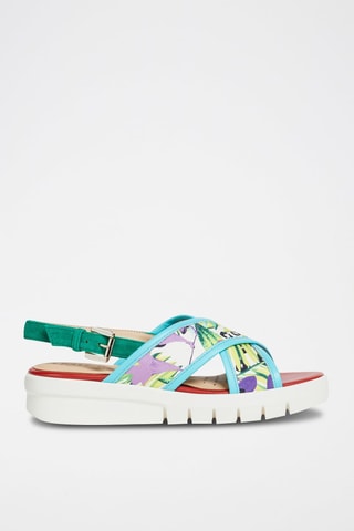 Sandales compensées en nubuck Wimbley - Multicolore