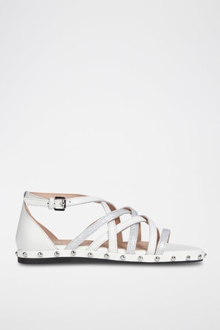 Sandales en cuir Kolleen Blanc et argenté 