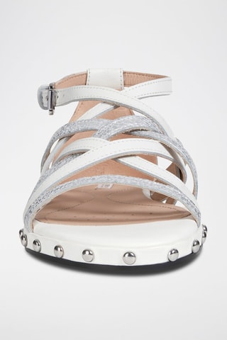 Sandales en cuir Kolleen Blanc et argenté 