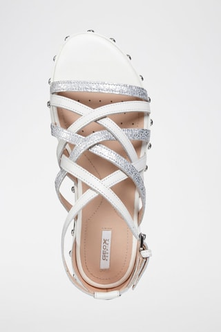 Sandales en cuir Kolleen Blanc et argenté 