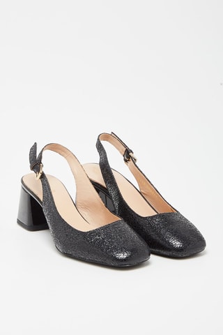 Sandales à talons en cuir de chèvre nubuck Seyla Noir