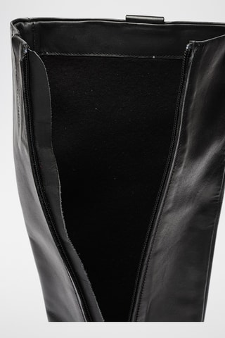 Botas de piel de cuña Elidea - Negro
