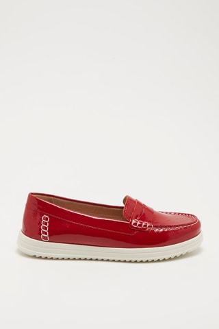 Mocassins en cuir Genova Moc - Rouge