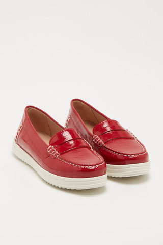 Mocassins en cuir Genova Moc - Rouge