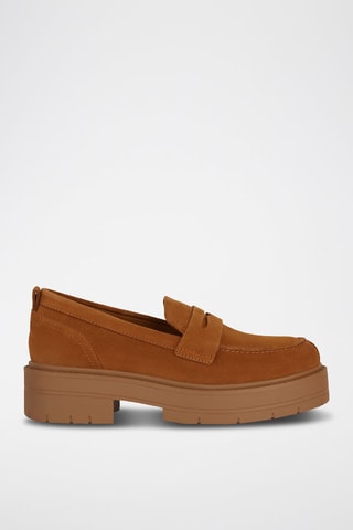 Mocassins plateformes en nubuck Spherica - Marron