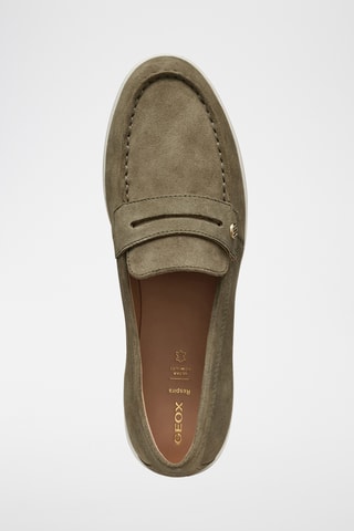 Mocassins en cuir de veau nubuck Xand 3D - Vert foncé