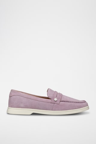 Mocassins en cuir de veau nubuck Xand 3D - Mauve