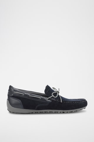 Mocassins en cuir Snake - Bleu marine