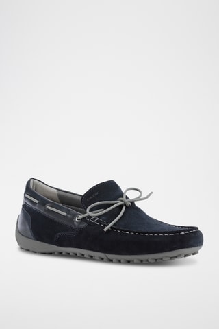 Mocassins en cuir Snake - Bleu marine