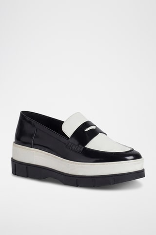 Mocassins plateformes en cuir Roose - Noir et blanc