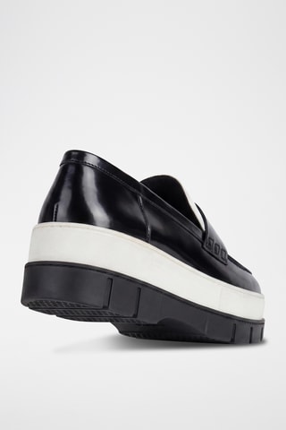 Mocassins plateformes en cuir Roose - Noir et blanc
