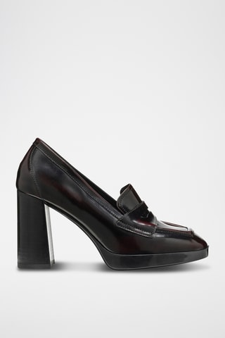 Mocassins à talons en cuir verni Teulada - Bordeaux