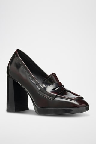 Mocassins à talons en cuir verni Teulada - Bordeaux